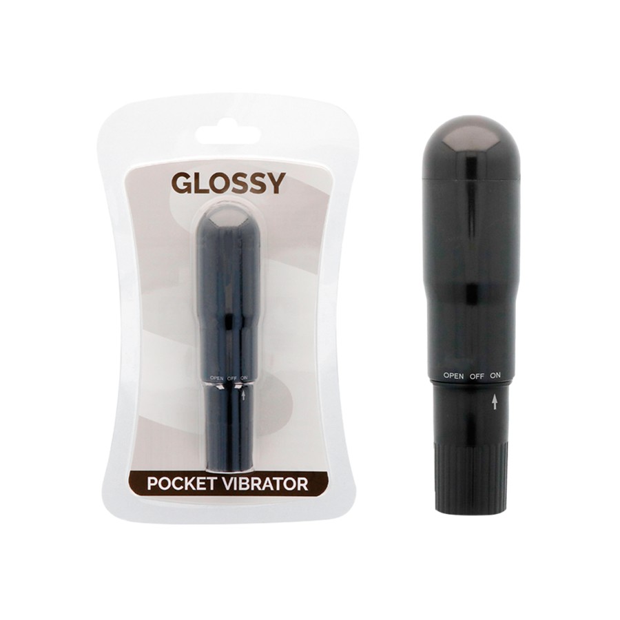 GLOSSY - TASKUVIBRAATTORI MUSTA